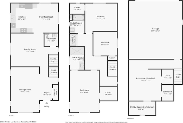 29044 Thistle Ln, Harrison Township, MI 48045 - floor plan