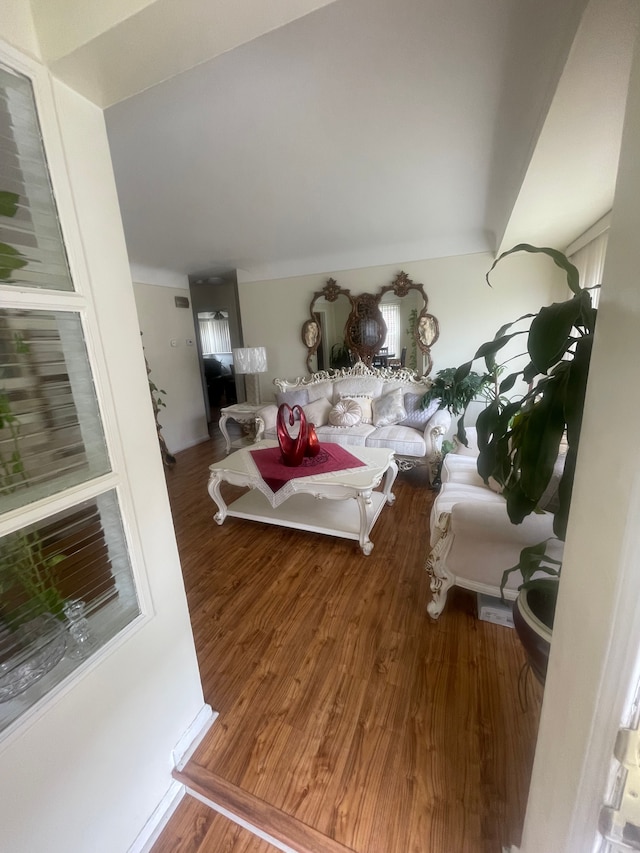 interior space with wood finished floors