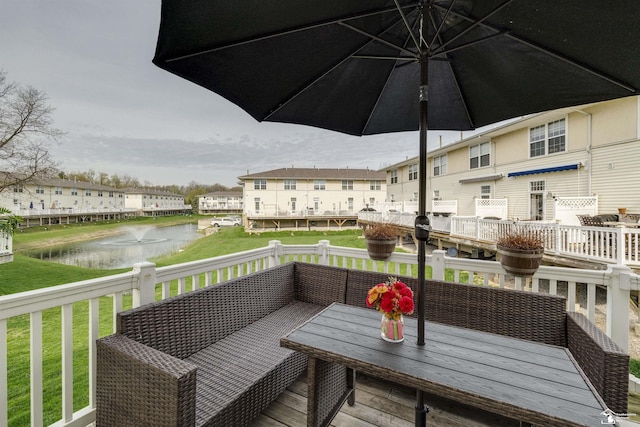 balcony with a water view