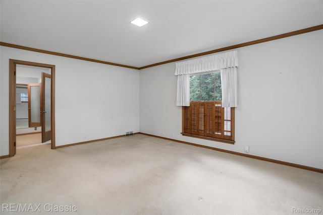 830 Jonathan Ln, Bloomfield Hills, MI 48302 - spare room with crown molding and light colored carpet
