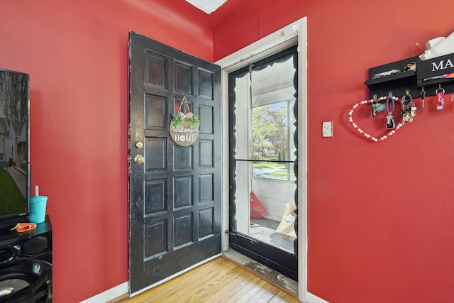 entryway featuring hardwood / wood-style floors