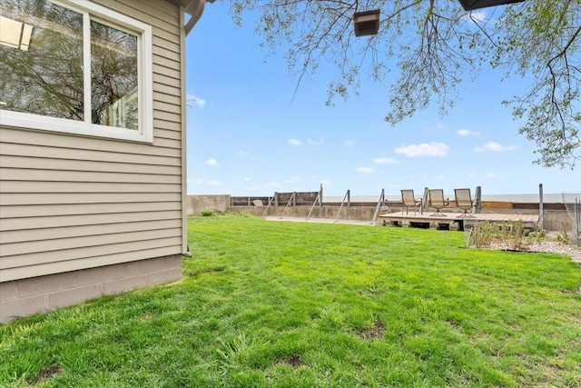 view of yard featuring fence