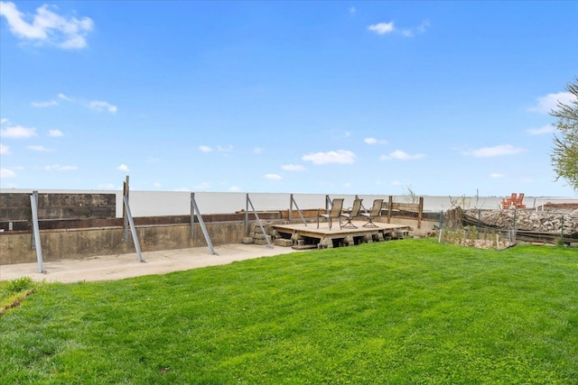 view of yard with fence