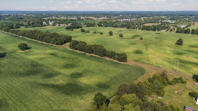 bird's eye view with a rural view