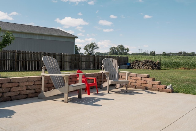 view of patio featuring a fenced backyard