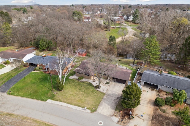 aerial view featuring a residential view