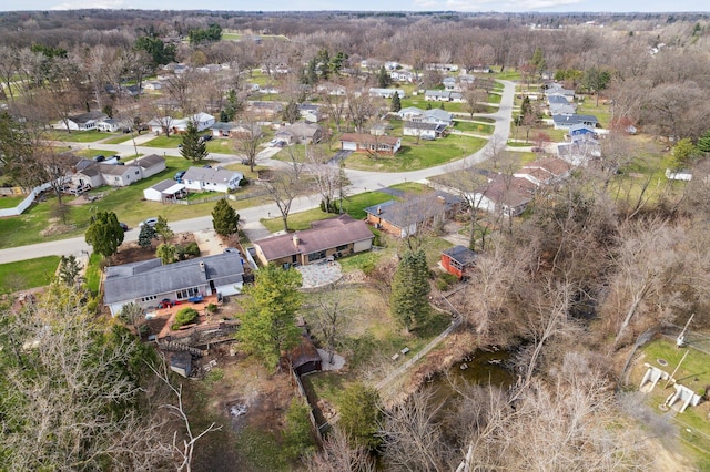 birds eye view of property with a residential view