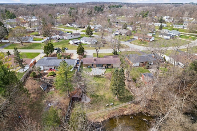 bird's eye view with a residential view