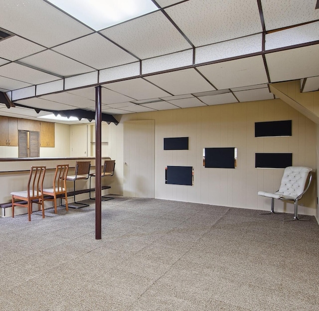 finished basement with carpet