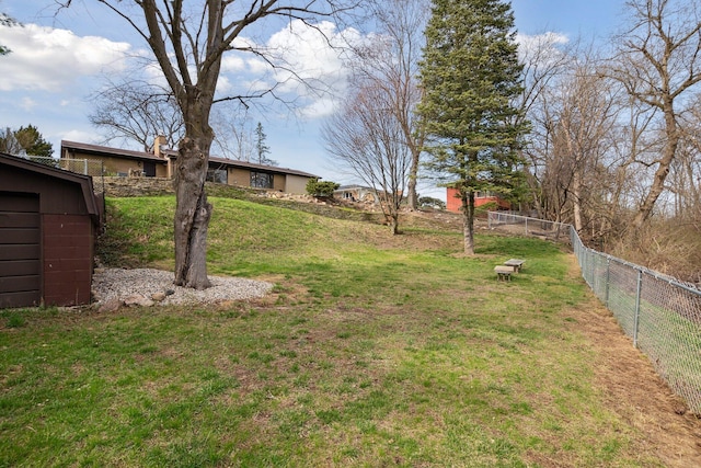 view of yard featuring fence