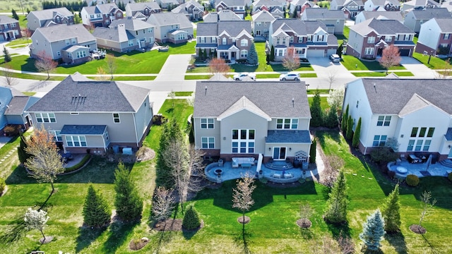 bird's eye view with a residential view