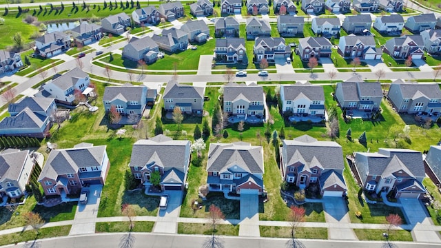 aerial view with a residential view