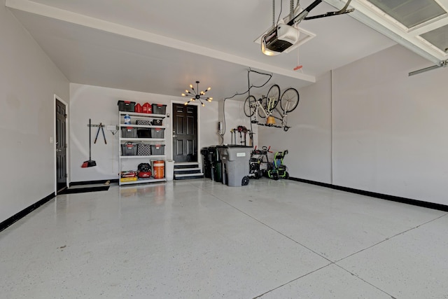 garage featuring baseboards and a garage door opener