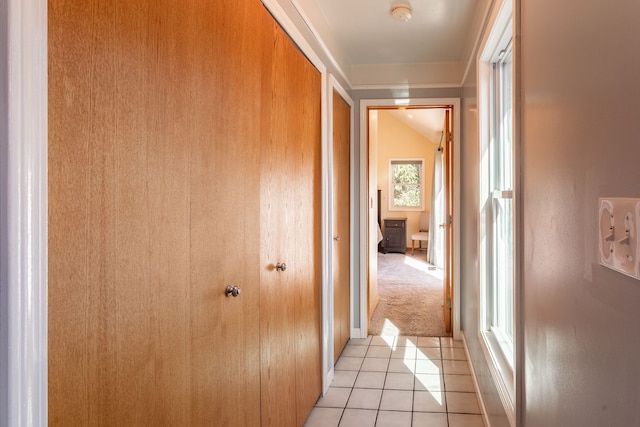 hallway featuring light tile patterned flooring