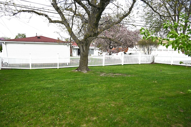 view of yard featuring fence private yard
