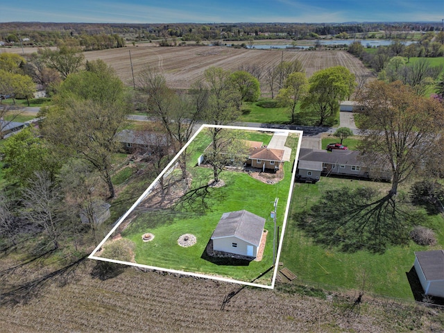drone / aerial view featuring a rural view
