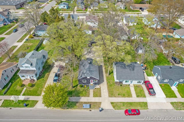 aerial view with a residential view
