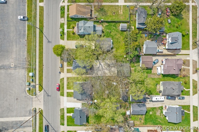 aerial view with a residential view