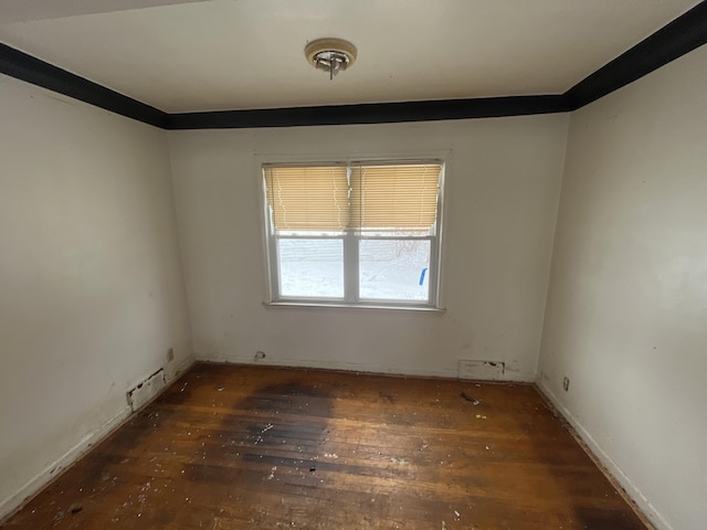 empty room with hardwood / wood-style flooring