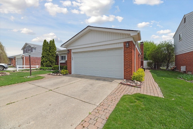 garage with concrete driveway