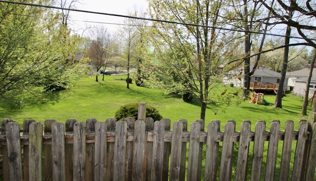view of yard with fence