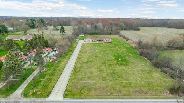 bird's eye view featuring a rural view