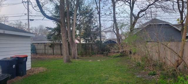 view of yard with fence