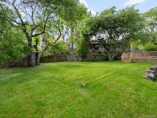 5620 Eastman Blvd, West Bloomfield, MI 48323 - view of yard featuring a wooden deck