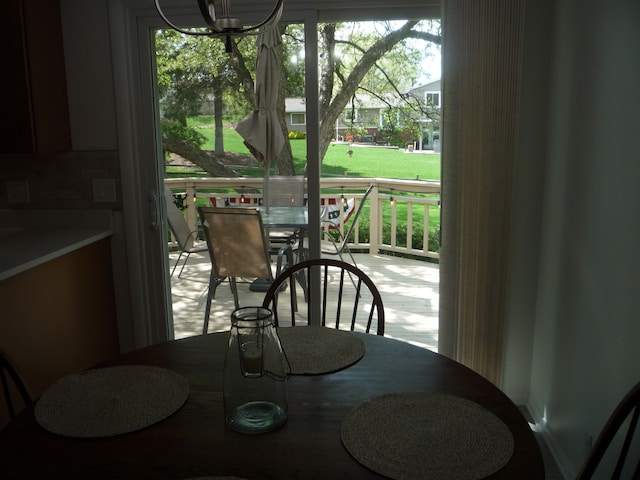 view of dining area