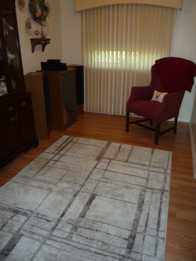 living area featuring wood finished floors