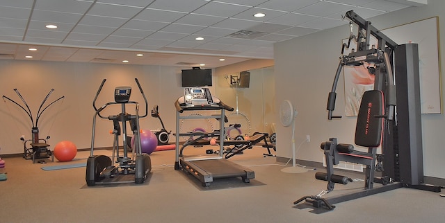 1508 Newport St, Traverse City, MI 49686 - exercise area featuring recessed lighting