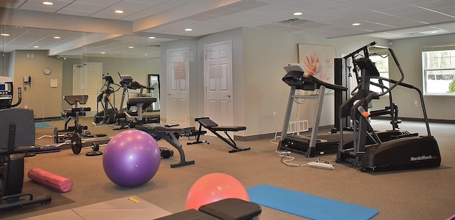 1508 Newport St, Traverse City, MI 49686 - exercise room with baseboards, visible vents, and recessed lighting