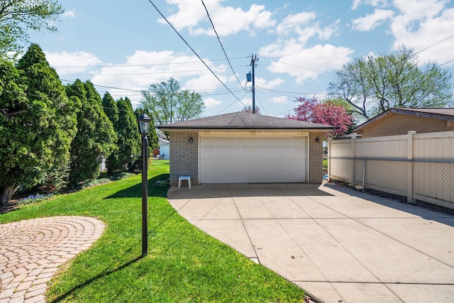 detached garage with fence