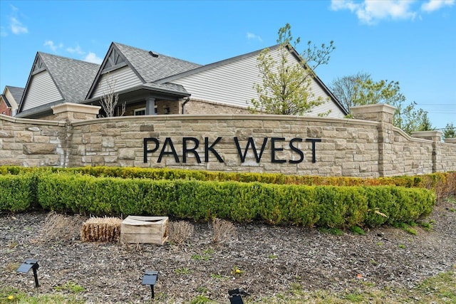 view of community sign