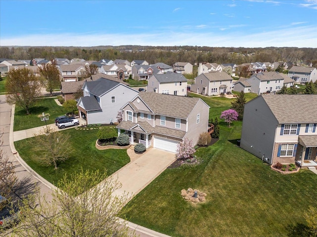 aerial view featuring a residential view