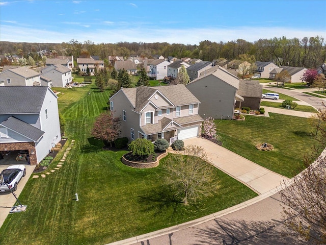 drone / aerial view with a residential view