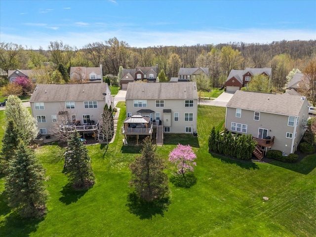 bird's eye view with a residential view