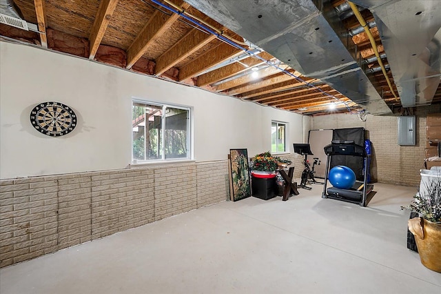 below grade area featuring electric panel