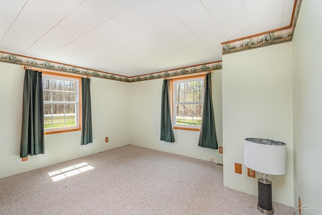 spare room featuring carpet floors and a healthy amount of sunlight