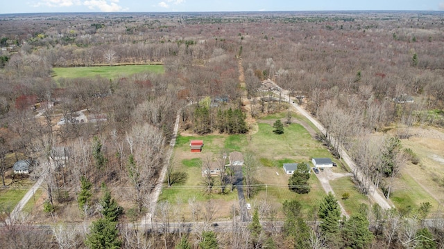 aerial view with a forest view