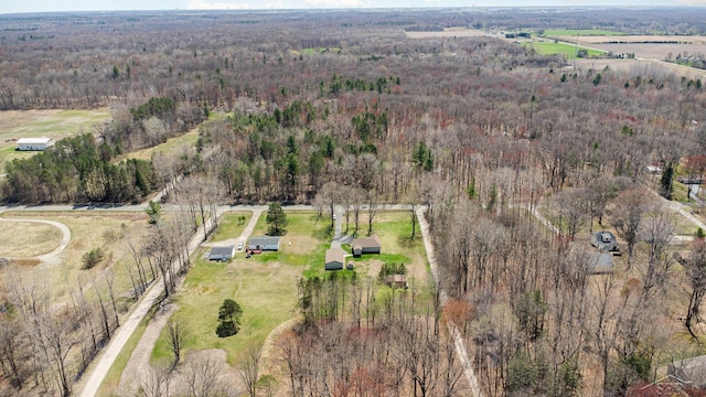 aerial view with a forest view