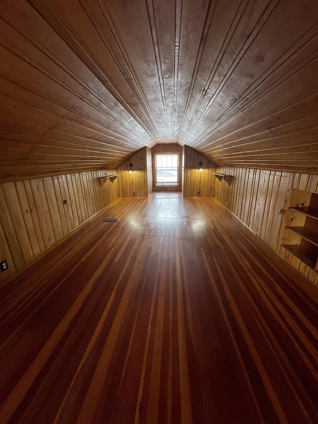 2314 Begole St, Flint, MI 48504 - bonus room featuring wooden walls, lofted ceiling, and wooden ceiling