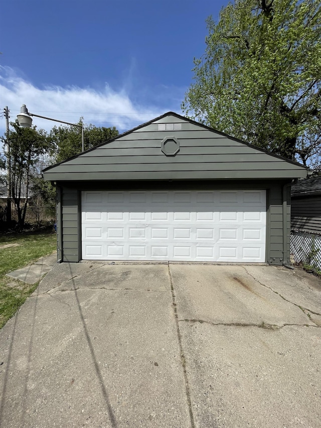 view of garage