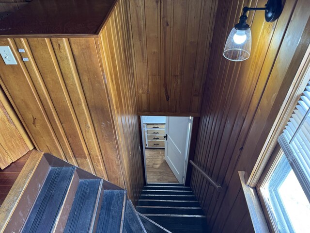 2314 Begole St, Flint, MI 48504 - stairs with wood walls
