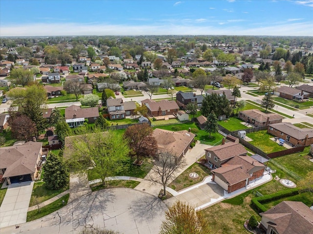 aerial view with a residential view