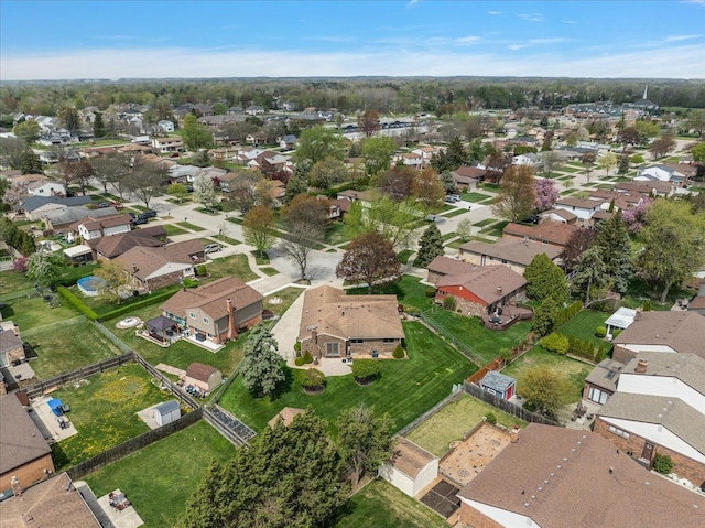drone / aerial view with a residential view