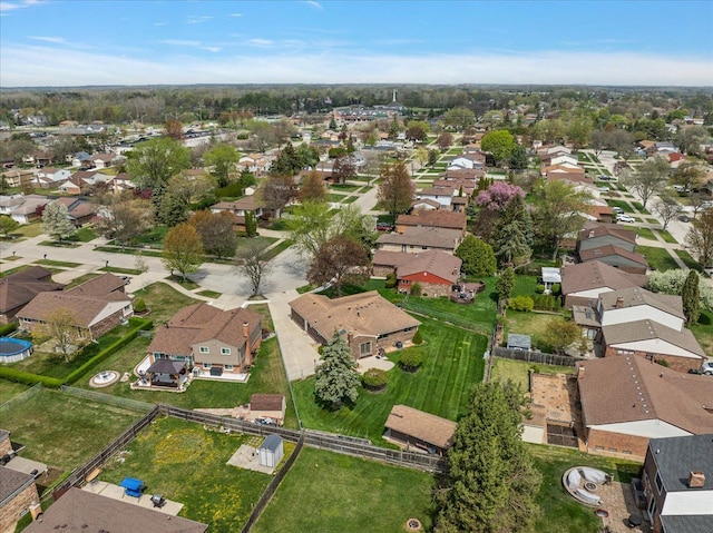 aerial view featuring a residential view