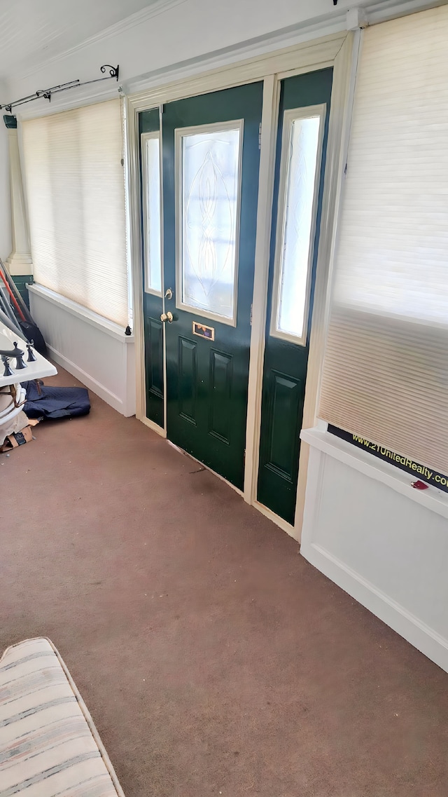 interior space featuring carpet floors