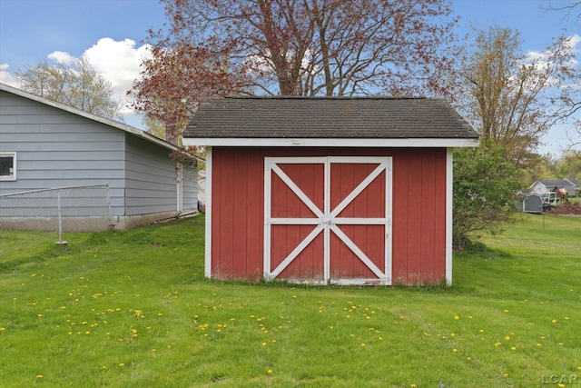 view of shed