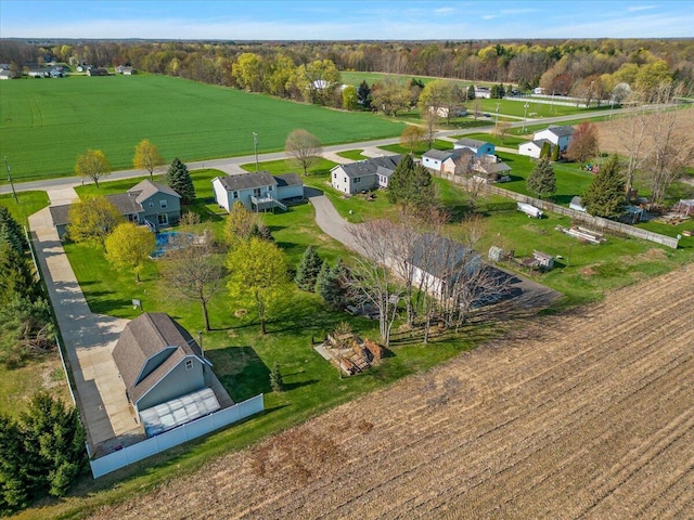 aerial view featuring a rural view